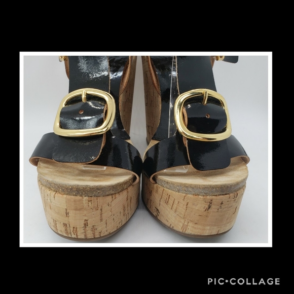 Pedro Garcia Platform Cork Wedge Sandals Size 8 - Picture 3 of 11